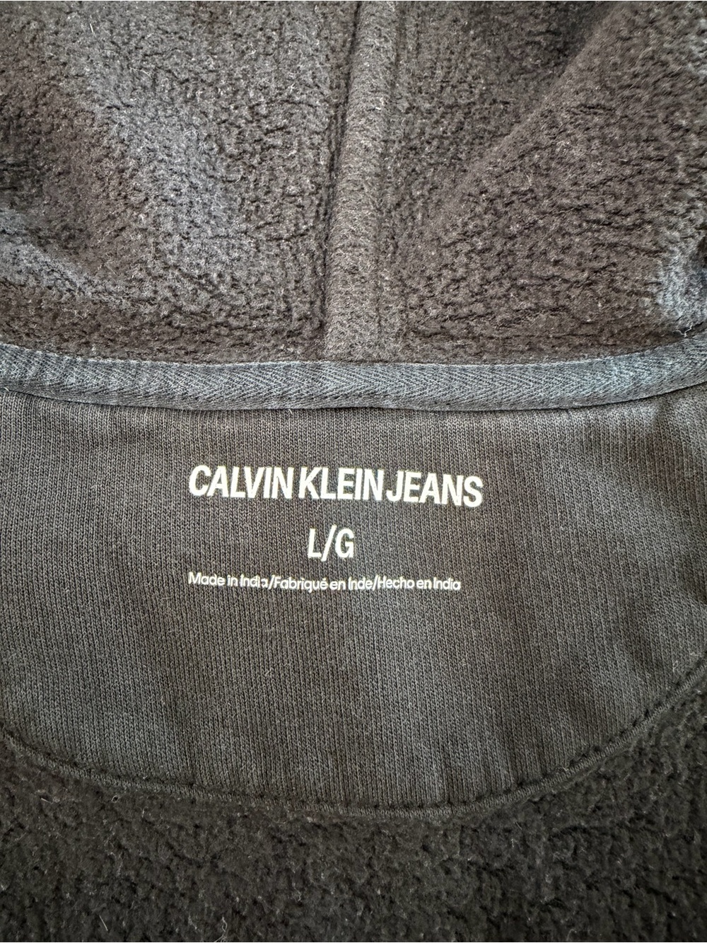Calvin Klein Jeans Black Hoodie with Grey CK Logo. - Picture 3 of 8